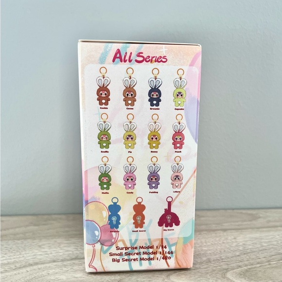 Baby Three Petit Macaron Cute Bunny Plush Pendant - Peach - Picture 4 of 6